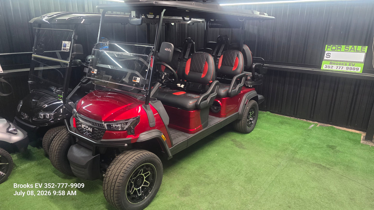 2026 ICON X-Series golf cart — Brooks EV Brooksville showroom