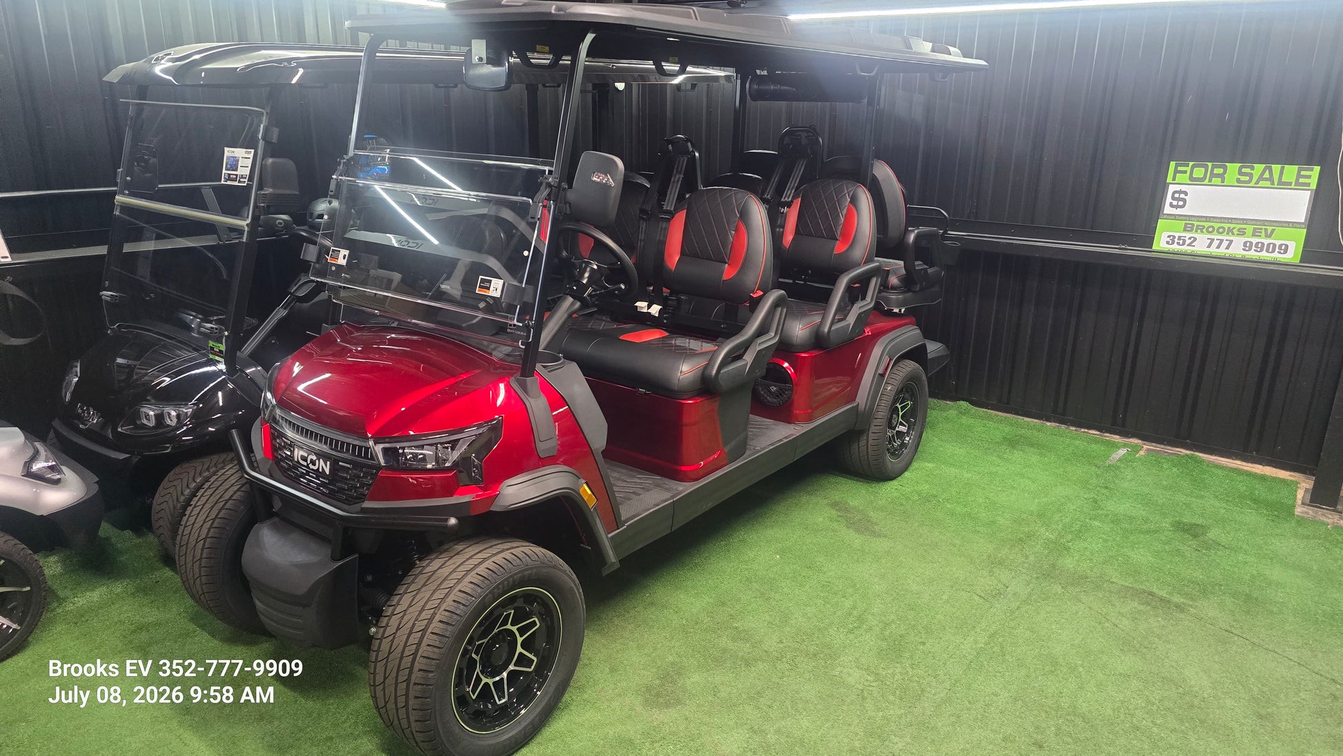 2026 ICON X-Series golf cart — Brooks EV Brooksville showroom