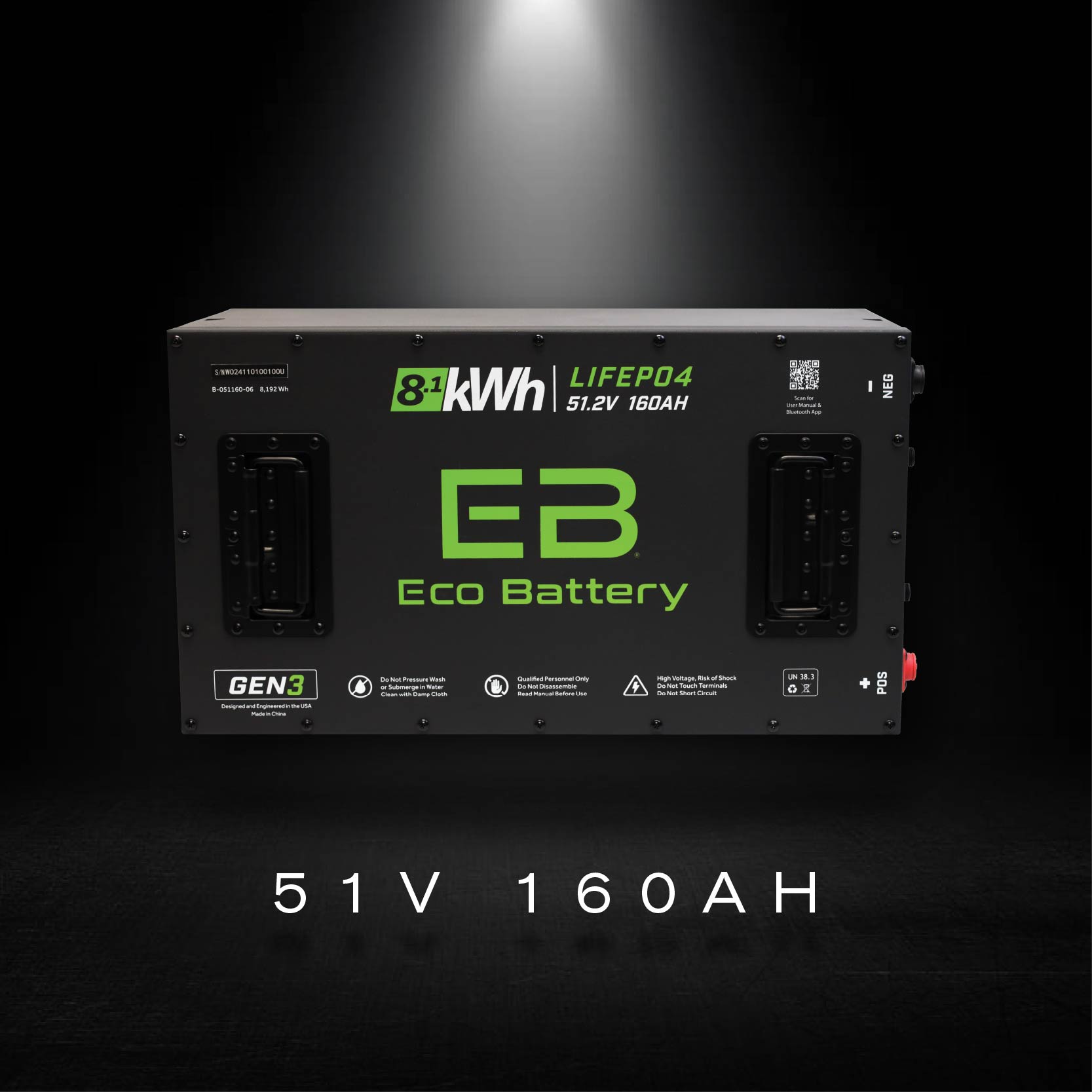 EcoBattery Gen3 lithium pack for Club Car DS and Precedent