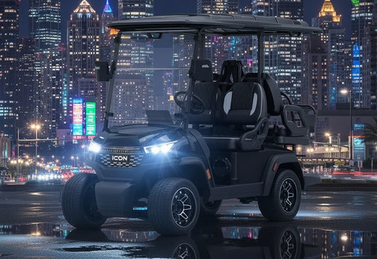 2026 ICON i40X Black 4-passenger lithium golf cart at Brooks EV