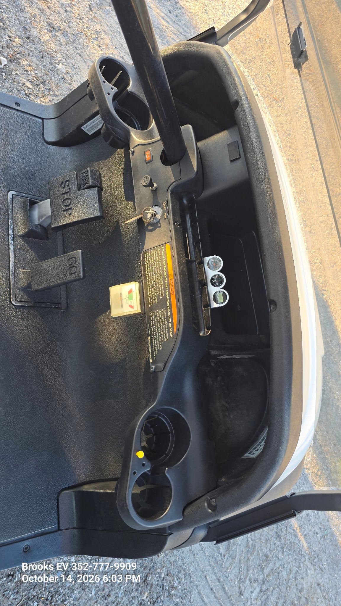 2005 Club Car Precedent White — dash and pedals
