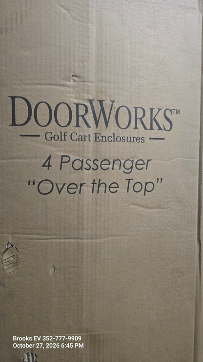 DoorWorks golf cart enclosure box, 4 passenger Over the Top