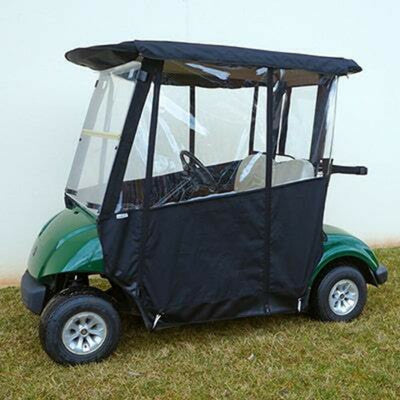 Example photo of the Over the Top enclosure installed on a golf cart