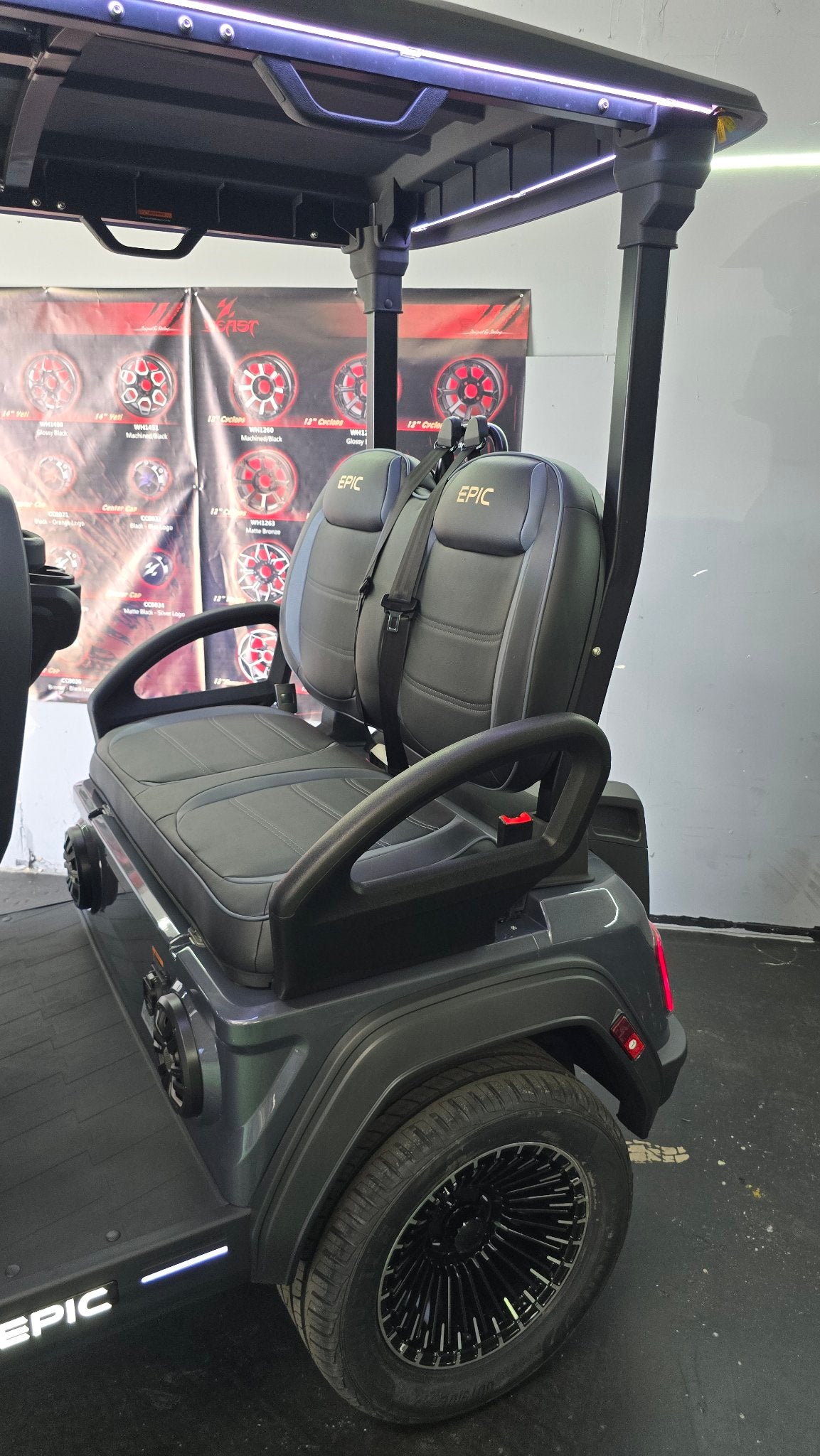 2026 EPIC E40FX Charcoal — rear seat