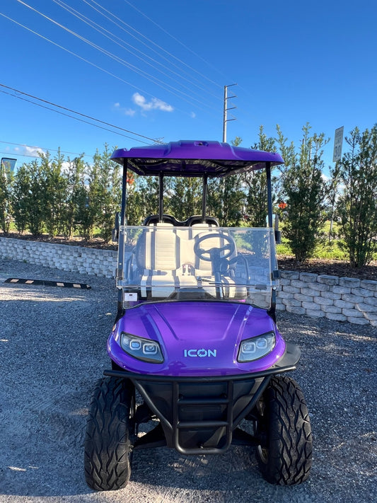 2021 ICON I60L Purple — front three-quarter view