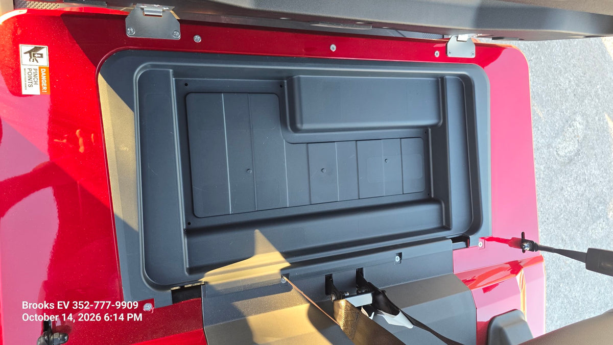 2026 ICON i60LX Sangria — front storage compartment