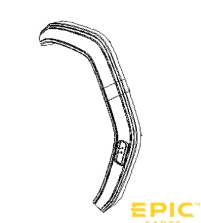 Passenger Side (Right) Rear Fender Flare For EPIC E40FX Golf Carts