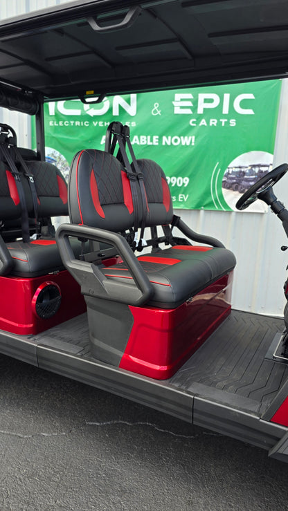 2026 ICON i60LX — Apple Cherry Red · 6 Passenger Luxury Limo