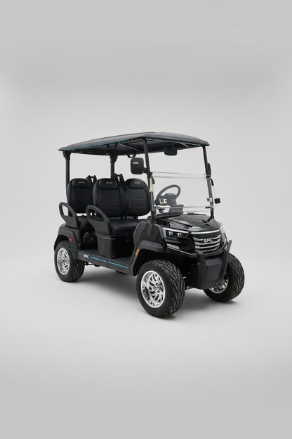2026 EPIC E40FX Black Forward-Facing 4 Passenger — Chrome Wheels