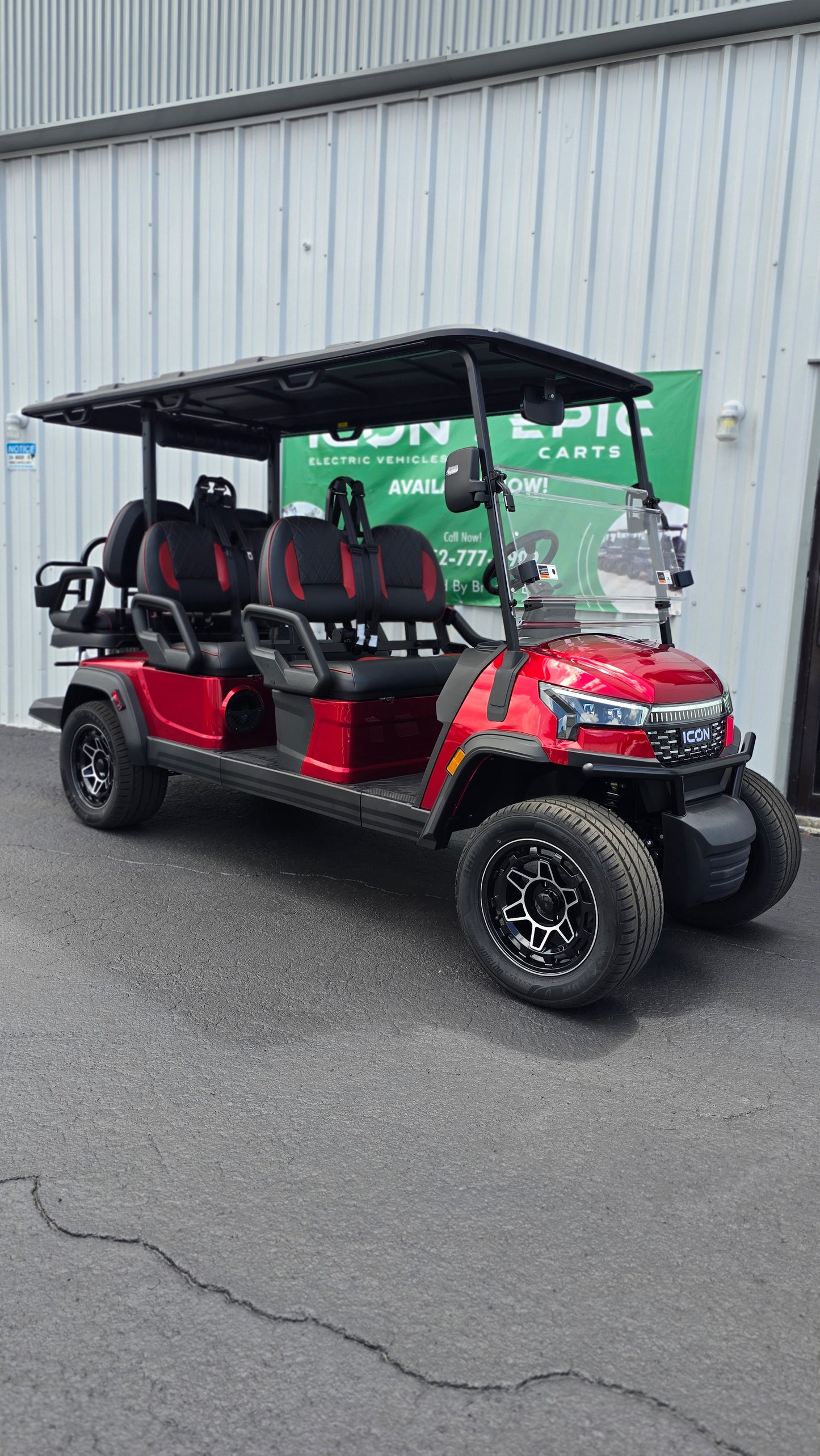 2026 ICON i60LX — Apple Cherry Red · 6 Passenger Luxury Limo