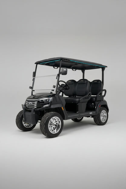 2026 EPIC E40FX Black Forward-Facing 4 Passenger — Chrome Wheels