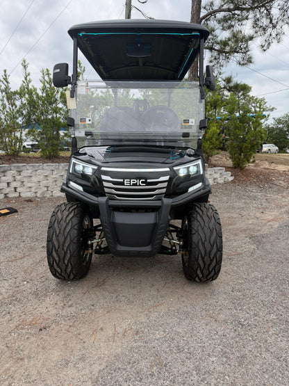 2026 EPIC E40FX Black Forward-Facing 4 Passenger — Chrome Wheels