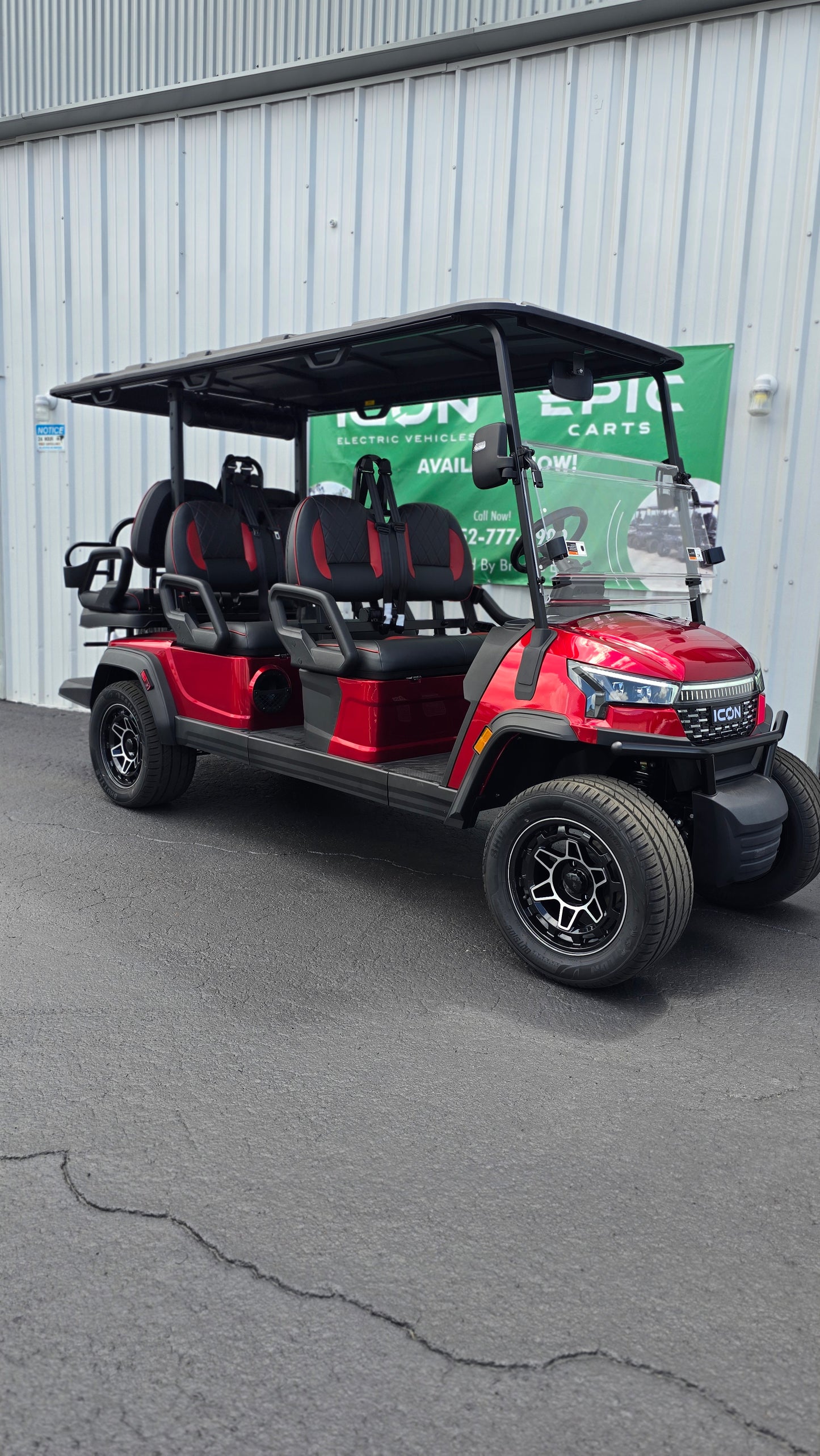 2026 ICON i60LX — Apple Cherry Red · 6 Passenger Luxury Limo